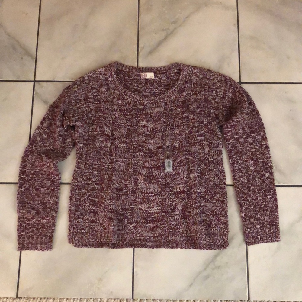 SO Maroon and White Knit Sweater